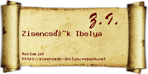 Zisencsák Ibolya névjegykártya